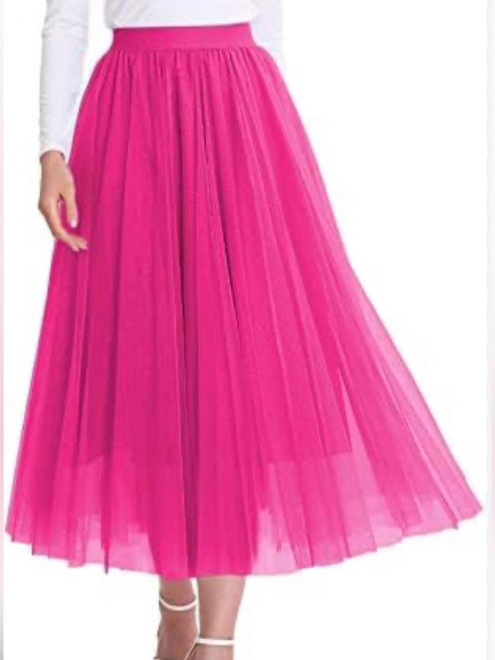 Oddi Hot Pink Tulle Midi Skirt Barbiecore Whimsical Coquette Girly Glam Size 1XL